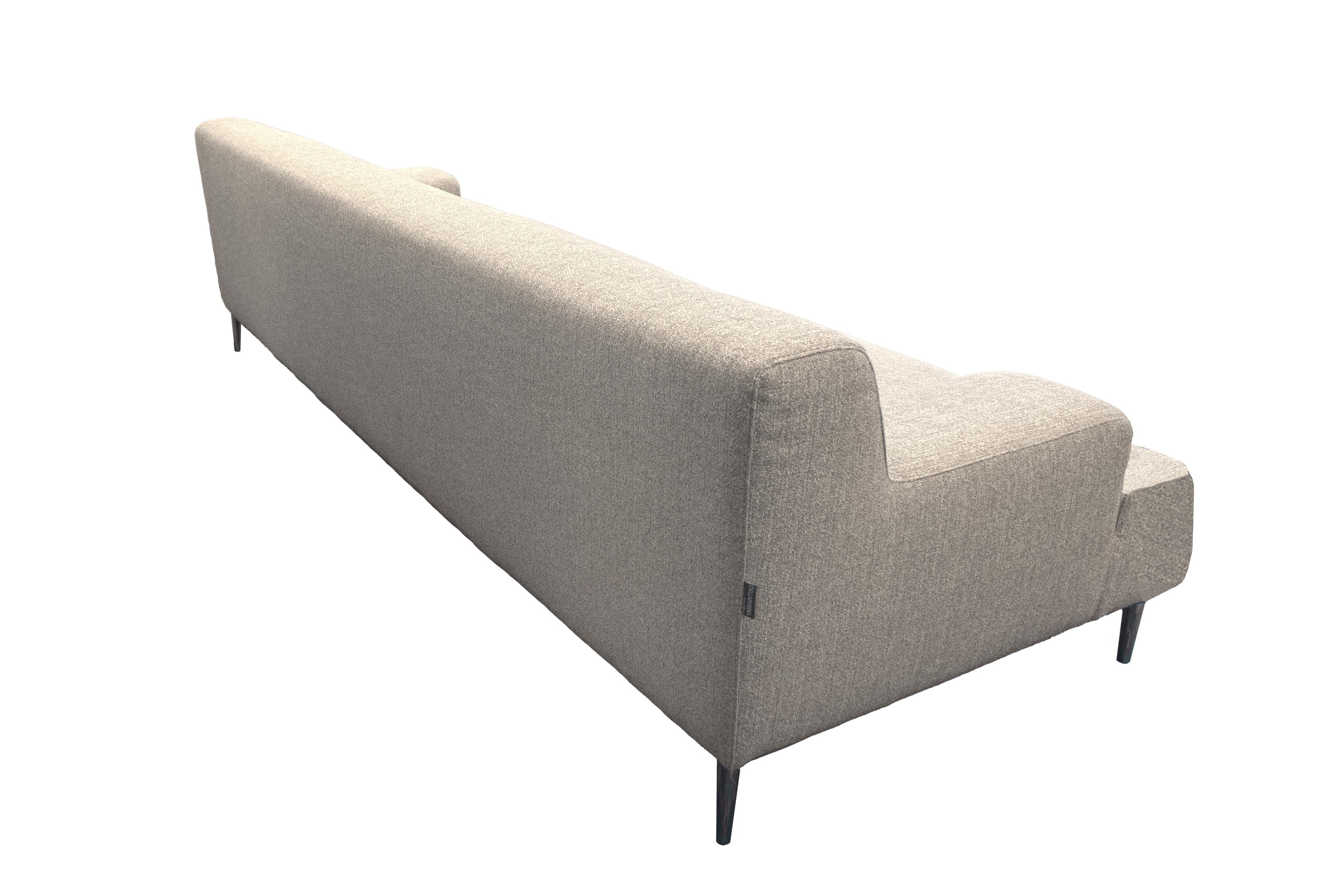 Dellarobbia Gray Fabric and Chrome Contemporary Modern Sofa Made in USA 3
