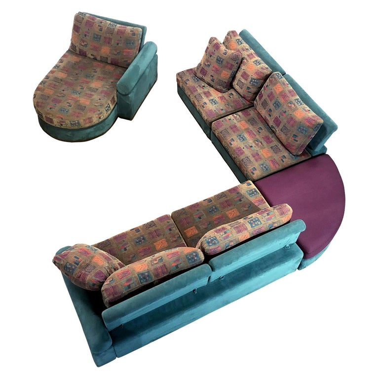 Dellarobbia Teal Microsuede Sectional Sofa Lounge Chairs And Sectional Sofa Lounge Chairs