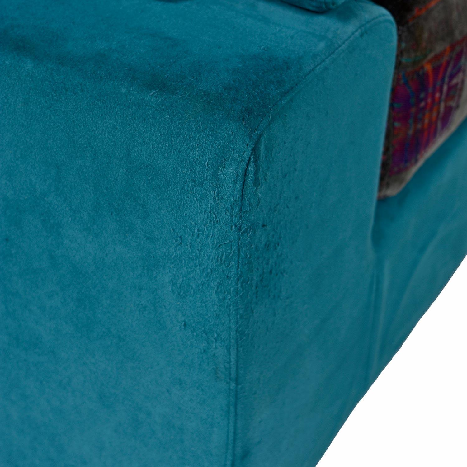 Dellarobbia Teal Microsuede Sectional Sofa Lounge Chairs and Chaise 4