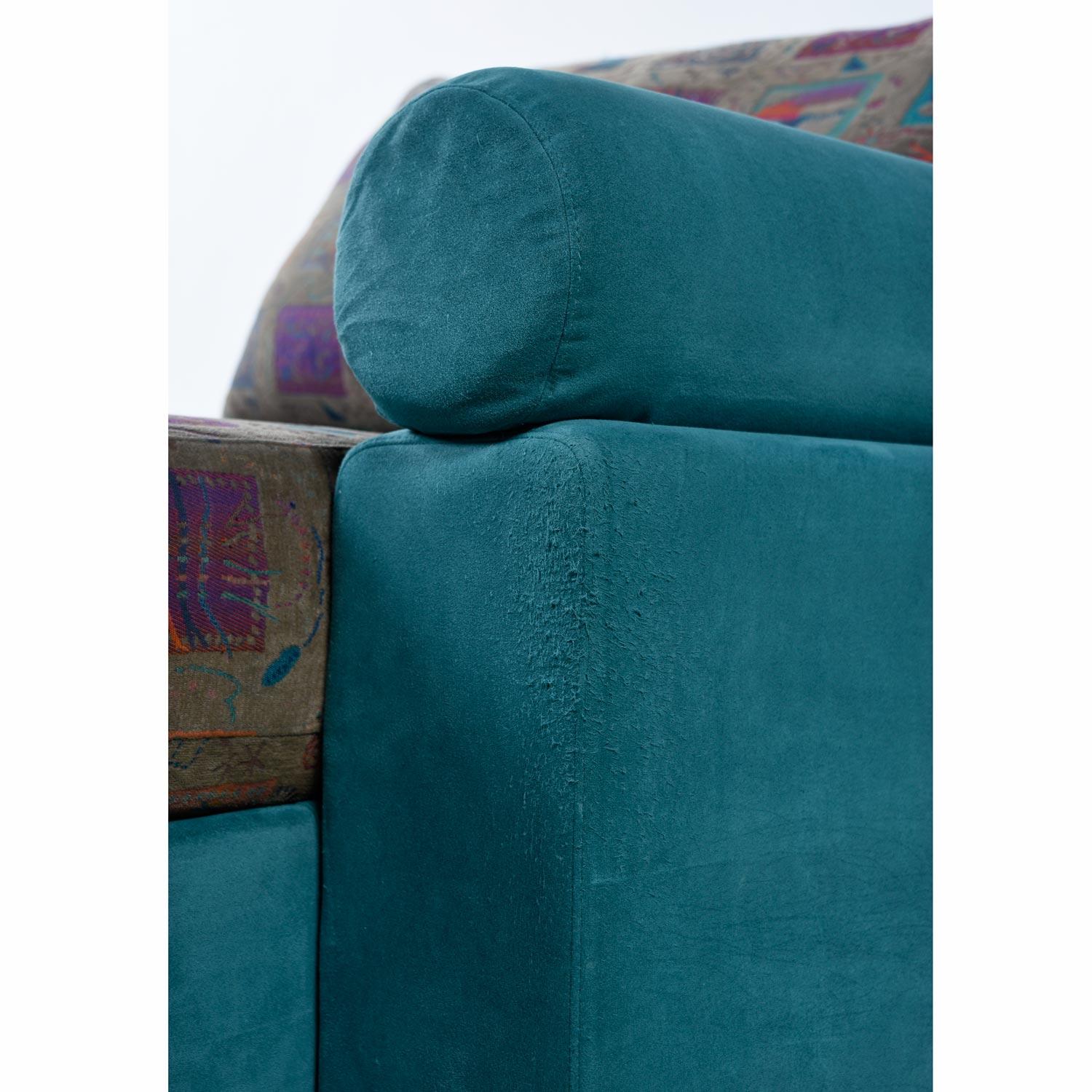 Dellarobbia Teal Microsuede Sectional Sofa Lounge Chairs and Chaise 5