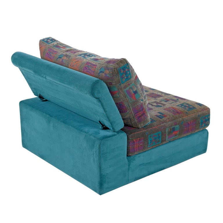 Dellarobbia Teal Microsuede Sectional Sofa Lounge Chairs ...