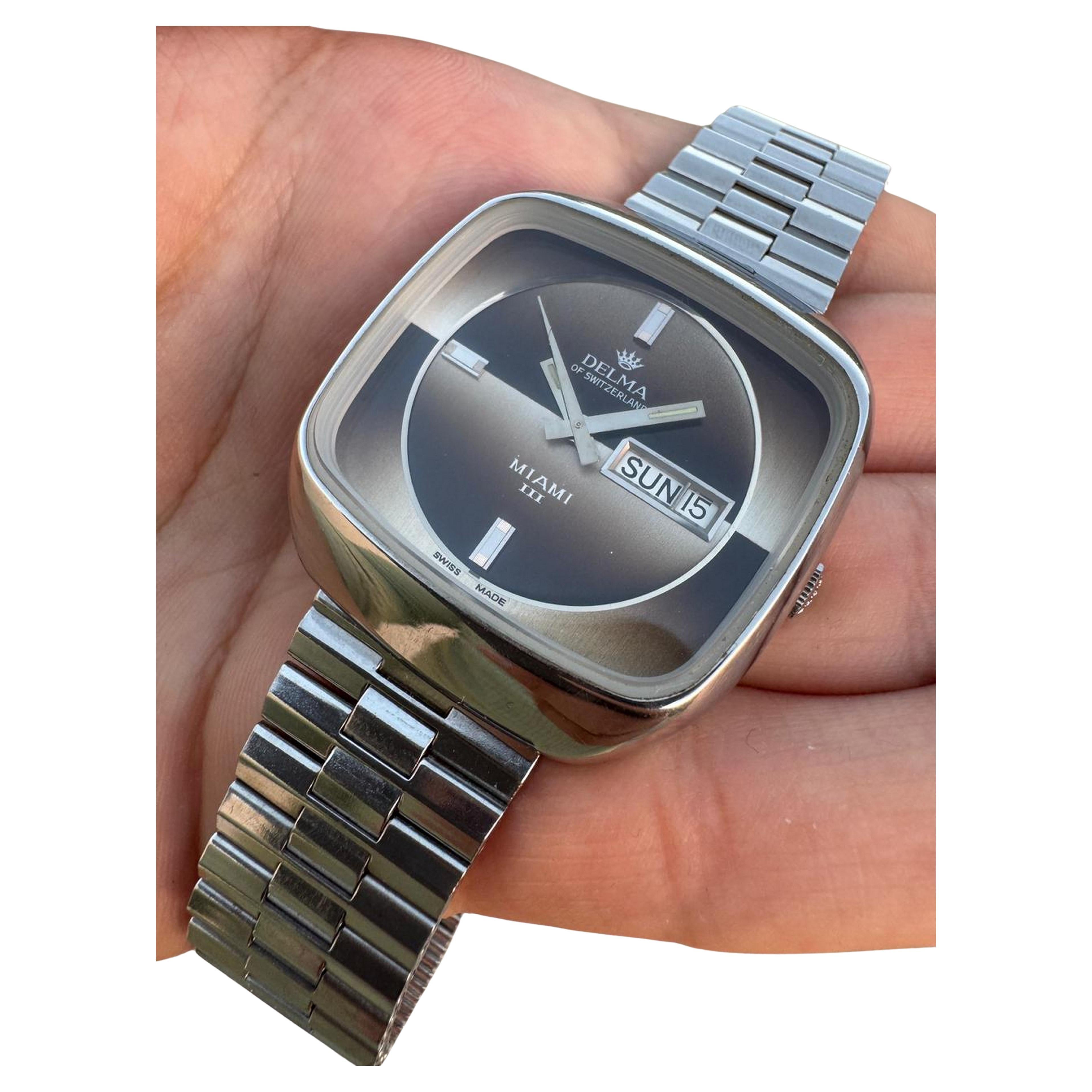 Delma Miami III Rare Chocolate Dial Orologio automatico da uomo in acciaio inossidabile