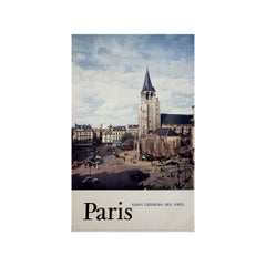 1958 original tourism poster - Paris Saint Germain des Prés - Les deux Magots