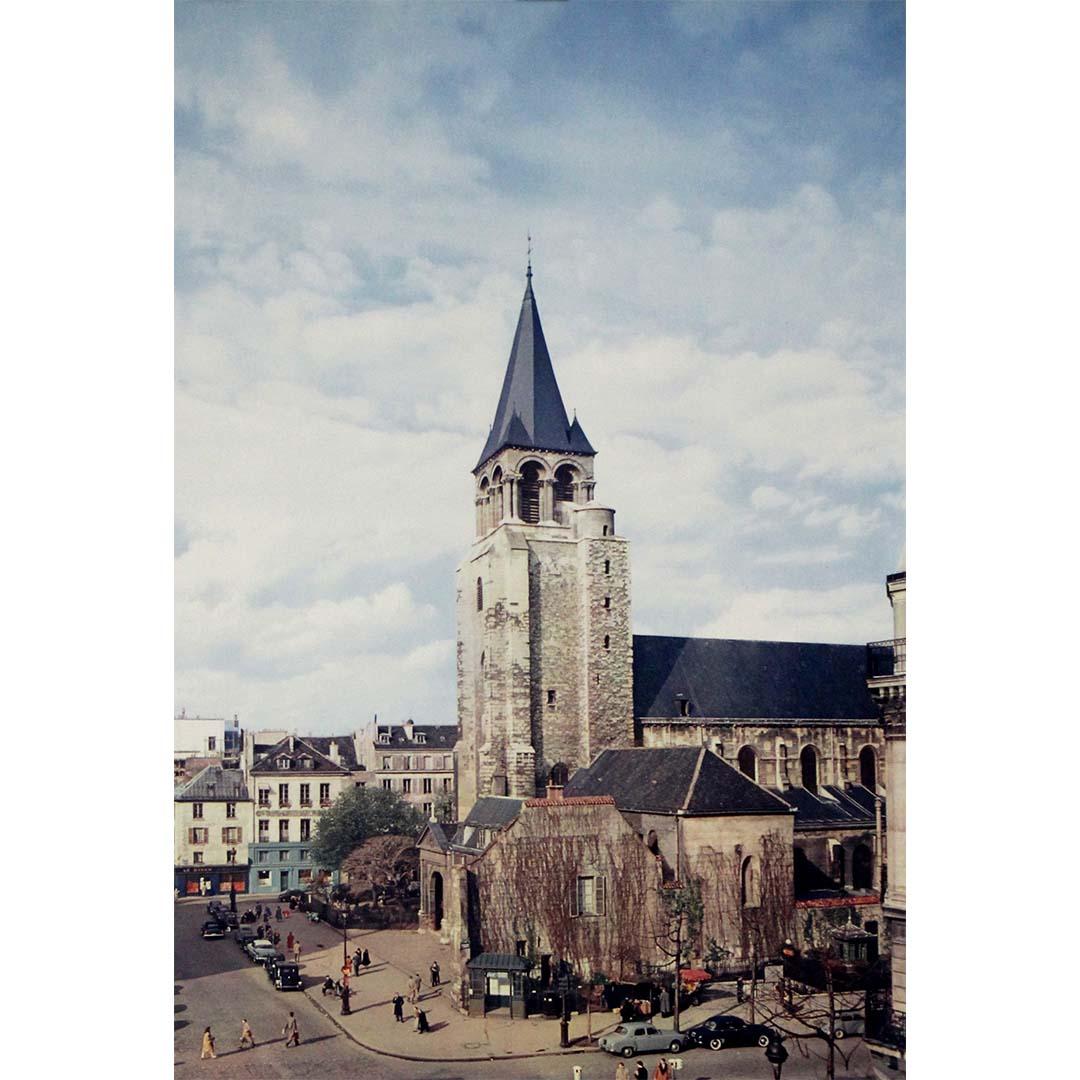 1958 original tourism poster - Paris Saint Germain des Prés - Les deux Magots For Sale 1