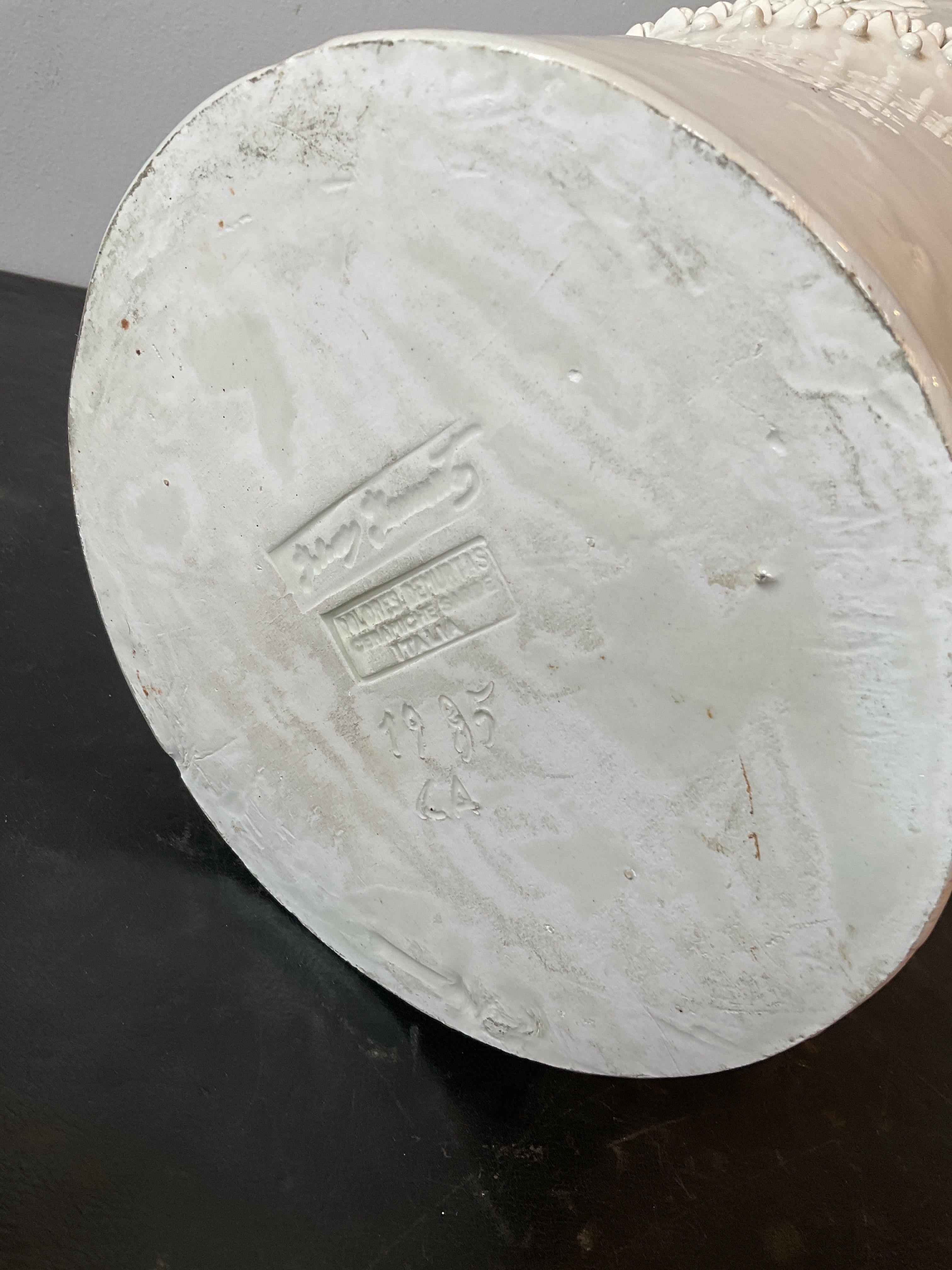 Delores De Murtas Base de Lámpara de Cerámica Blanca Floral en venta 5