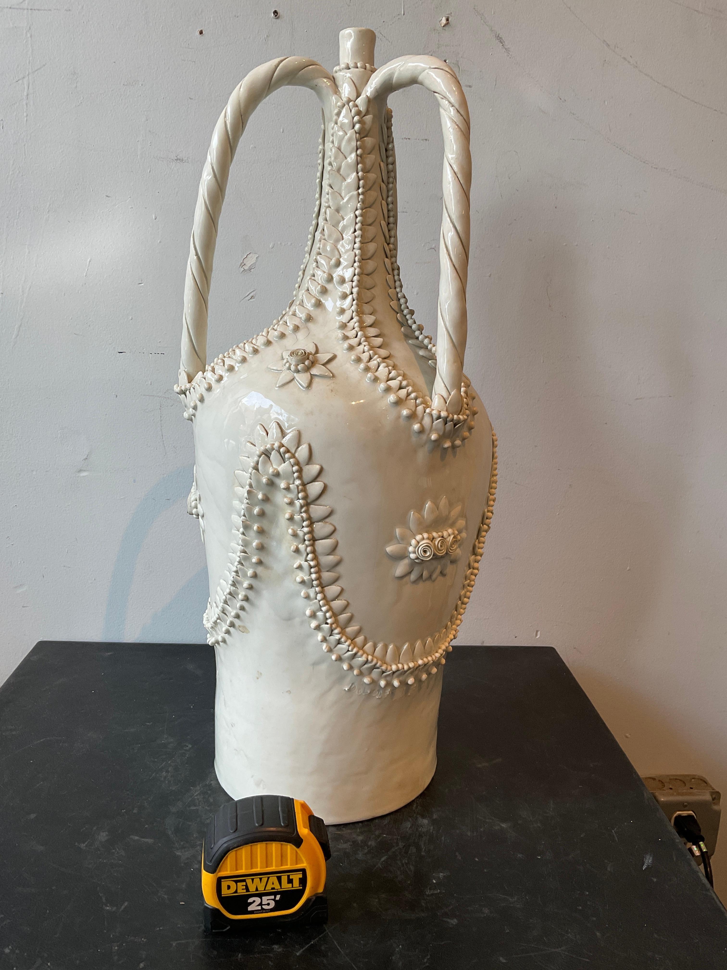 Delores De Murtas Base de Lámpara de Cerámica Blanca Floral en venta 6