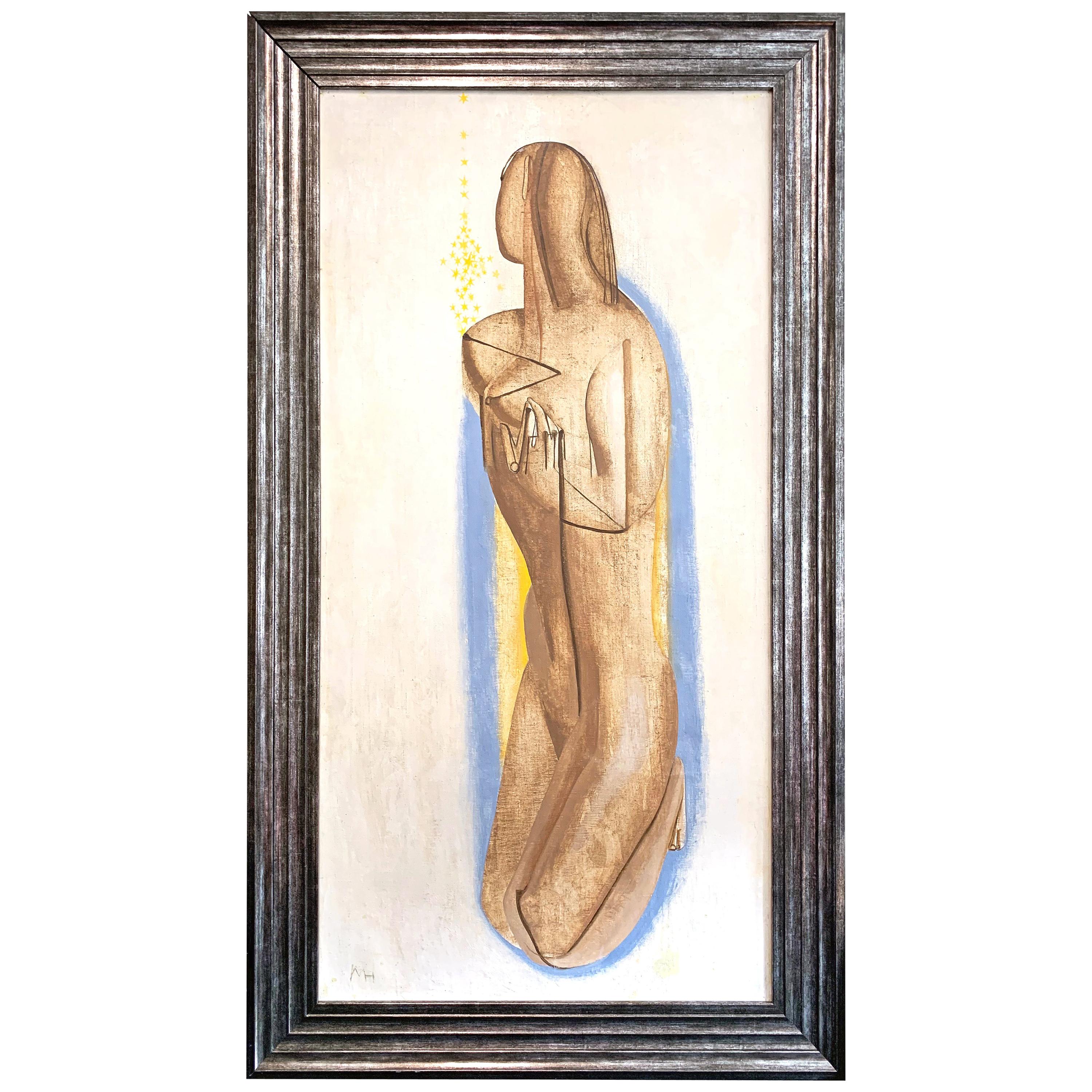 "Delos, " Masterpiece Painting of Female Nude by Joseph Mellor Hanson For Sale