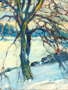 "Baum im Winter" Delos Palmer JR, Skizze eines Baumes Impressionistisches Werk des 20.
