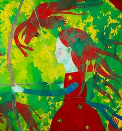 “Make Believe Heroine” - Young Girl Bow & Arrow red green 2017 DeLoss McGraw