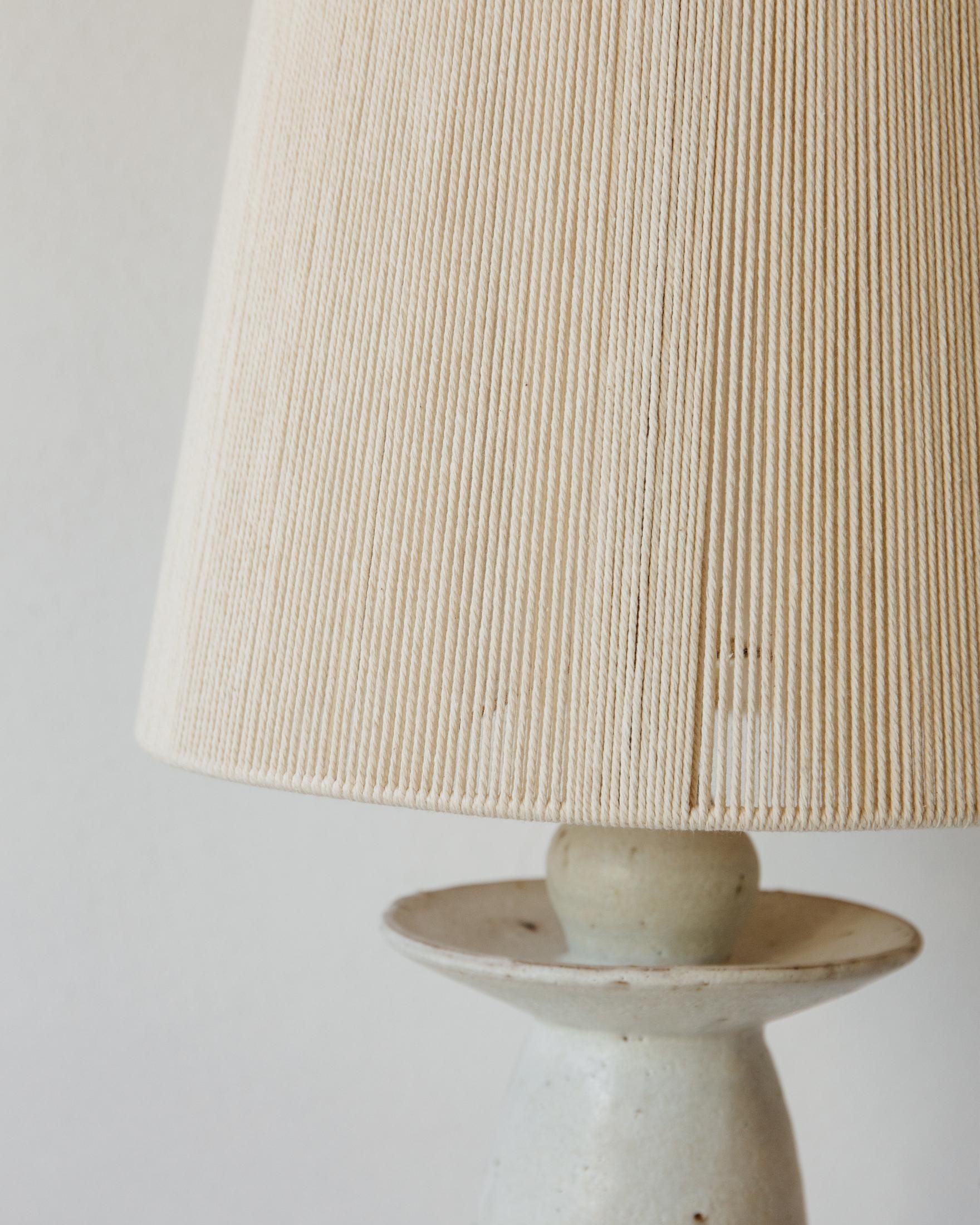 Post-Modern Delphe White Cream Matt Ceramic Table Lamp by Grès Éditions For Sale