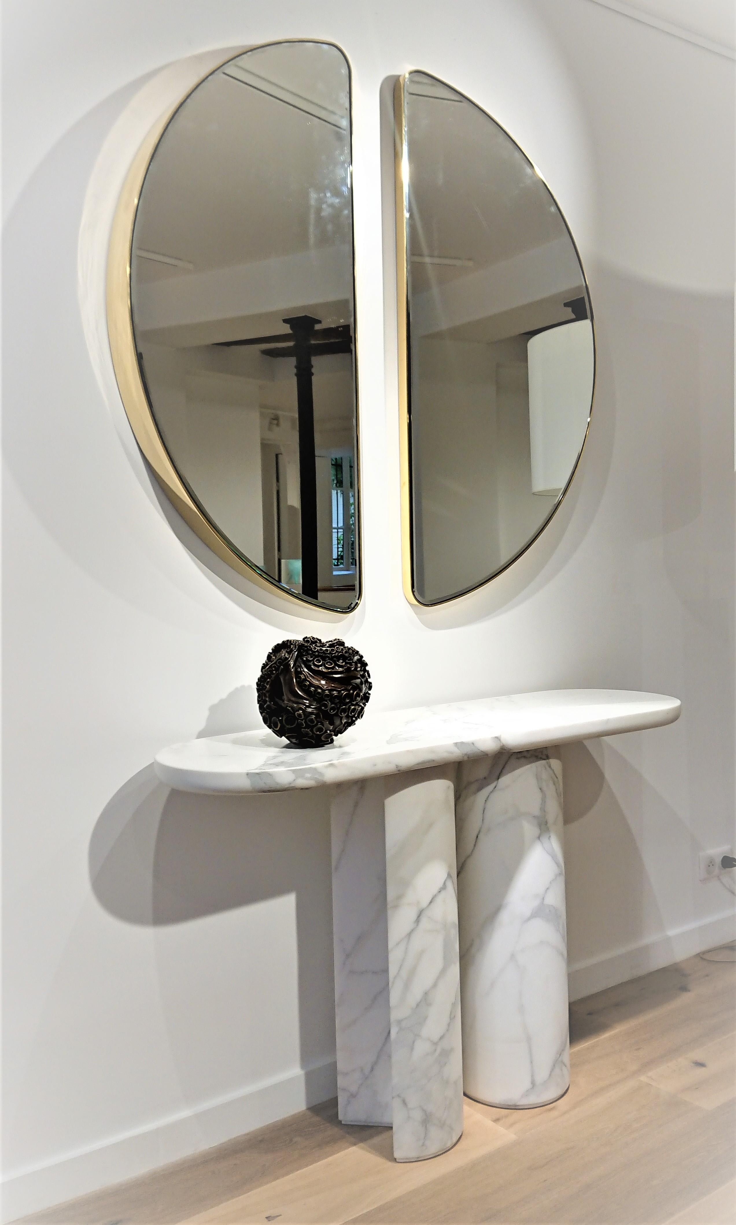 Moderne Console en marbre Arabescatto Delphes par Hervé Langlais 2019 en vente