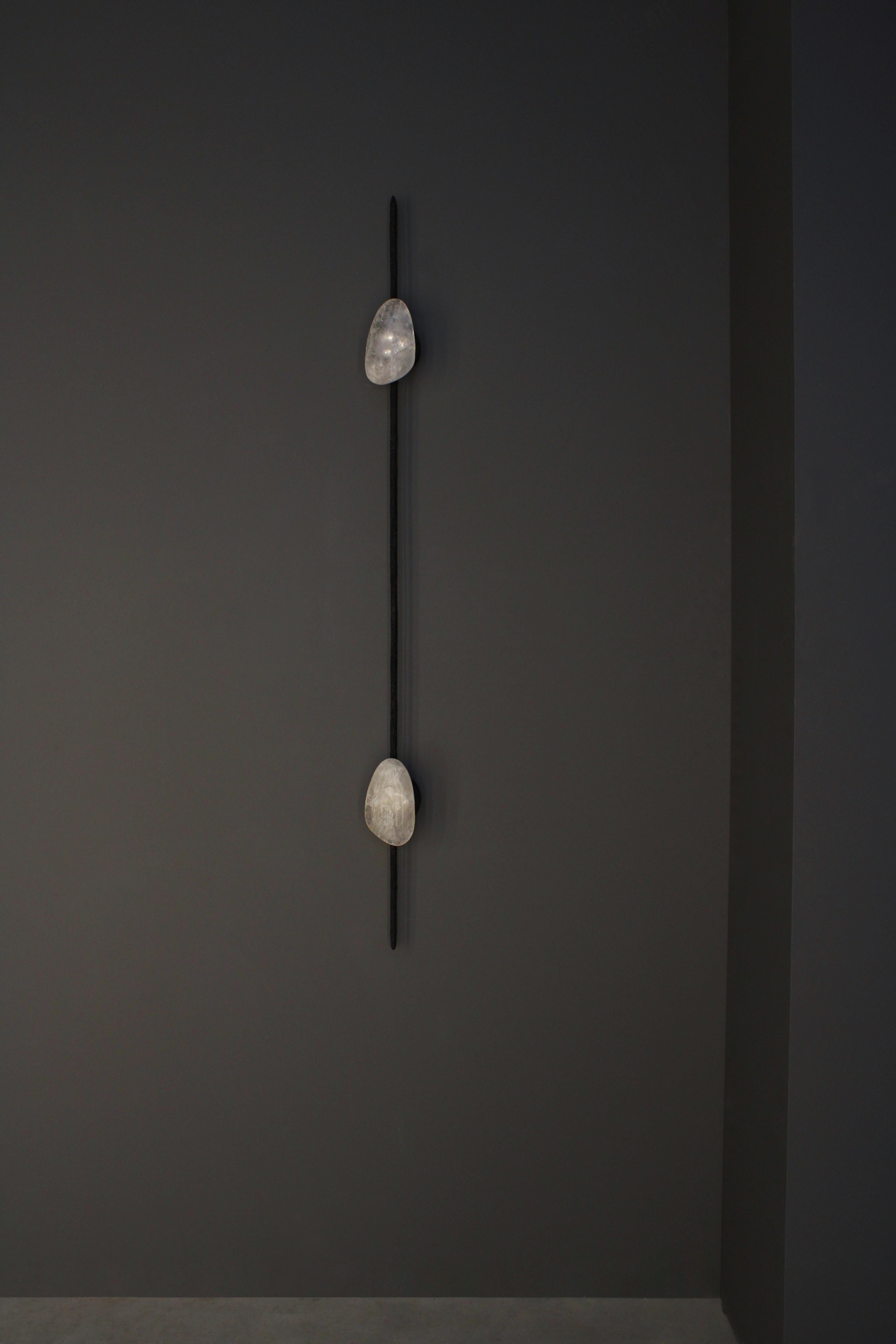 Delphi IiI Wall Lamp by Aver
Dimensions: D 10 x W 12 x H 150 cm 
Materials: Hand-blown glass, metal, crystals, and white quartz.

Available in different finishes. All our lamps can be wired according to each country. If sold to the USA it will be