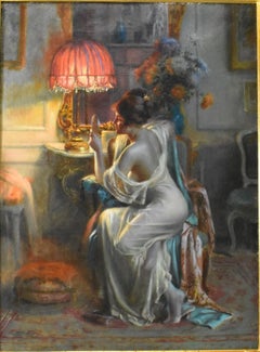 Delphin Enjolras (France, 1857-1945) Oil on Canvas Devant le Miroir