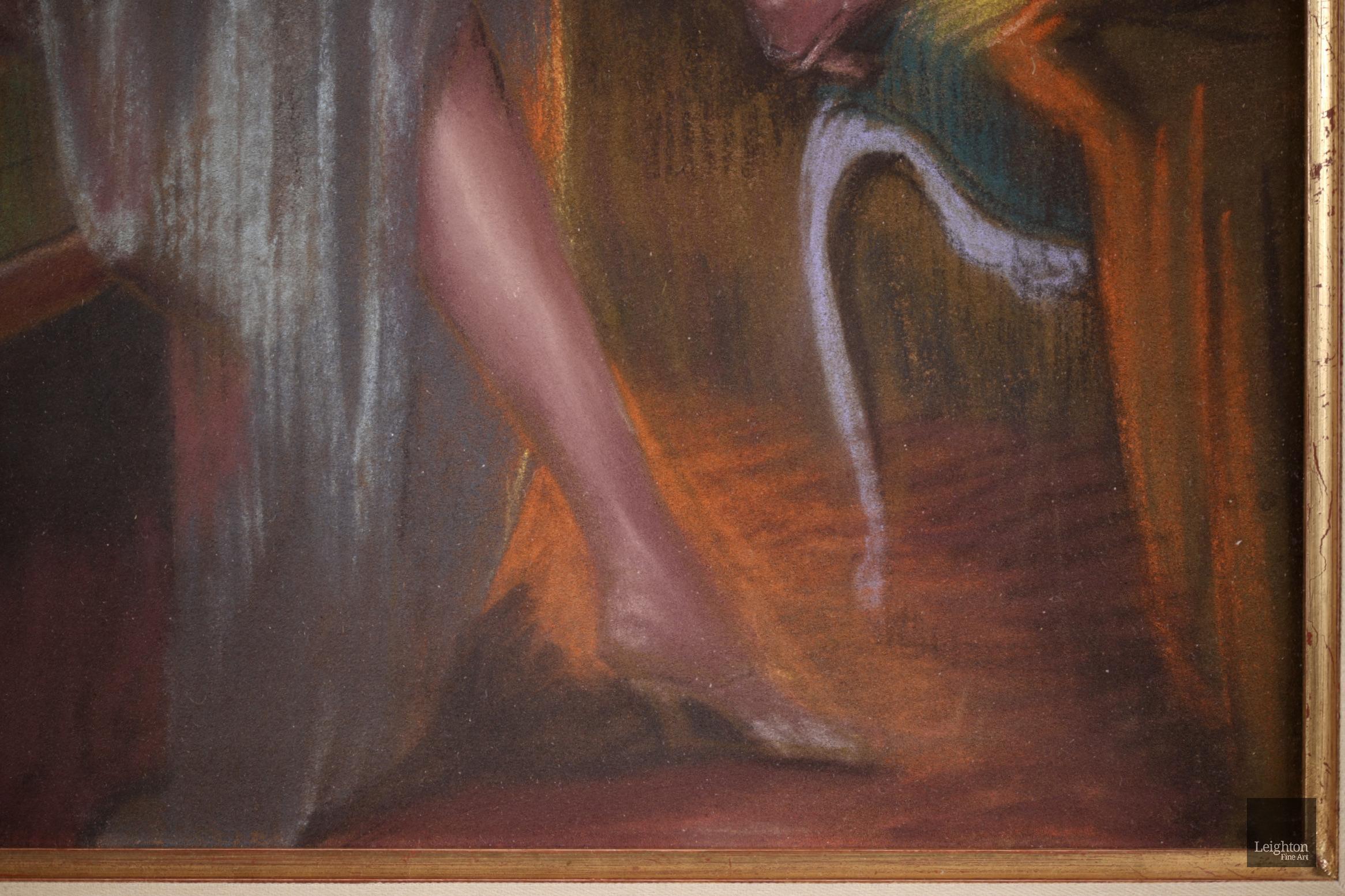 Bedtime - Academic Pastel, Semi-Nude Figure in Interior by Delphin Enjolras 3