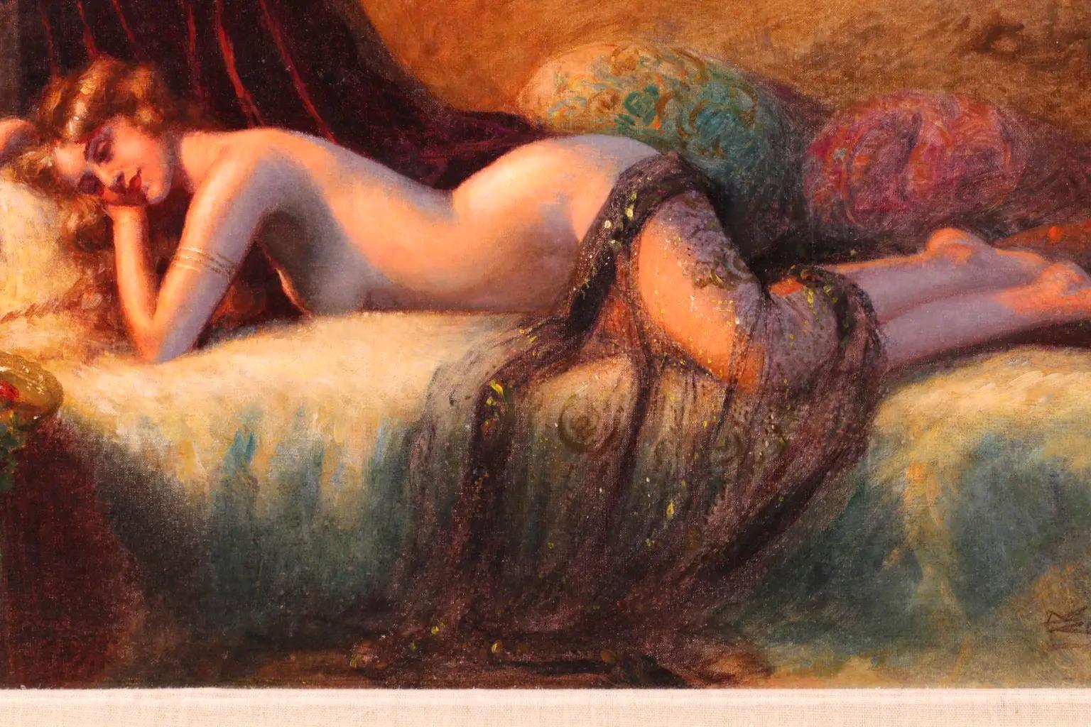 Fairest Rose - French Academic Nude Oil Painting by Delphin Enjolras For Sale 2