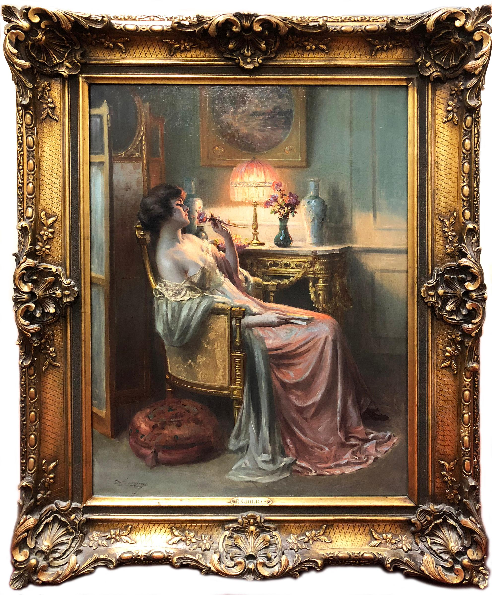 In the Boudoir - Painting by Delphin Enjolras
