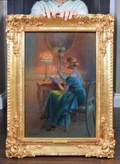 Seifenblasen – Antikes Gemälde der Schönheit der Belle Epoque von Tiffany