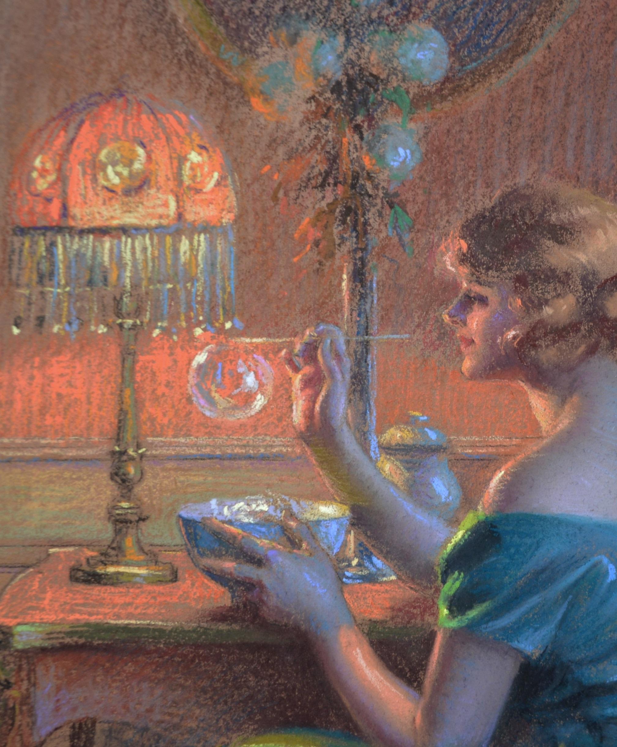 Seifenblasen – Antikes Gemälde der Schönheit der Belle Epoque von Tiffany 2