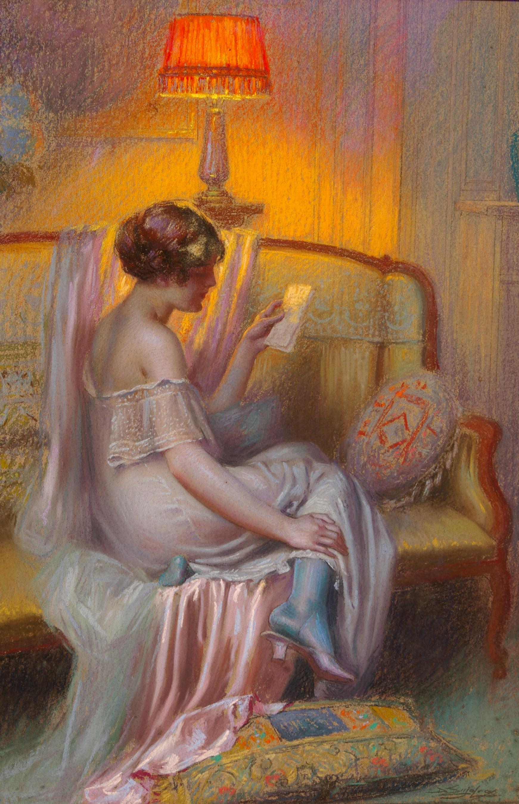 The Love Letter - Painting by Delphin Enjolras