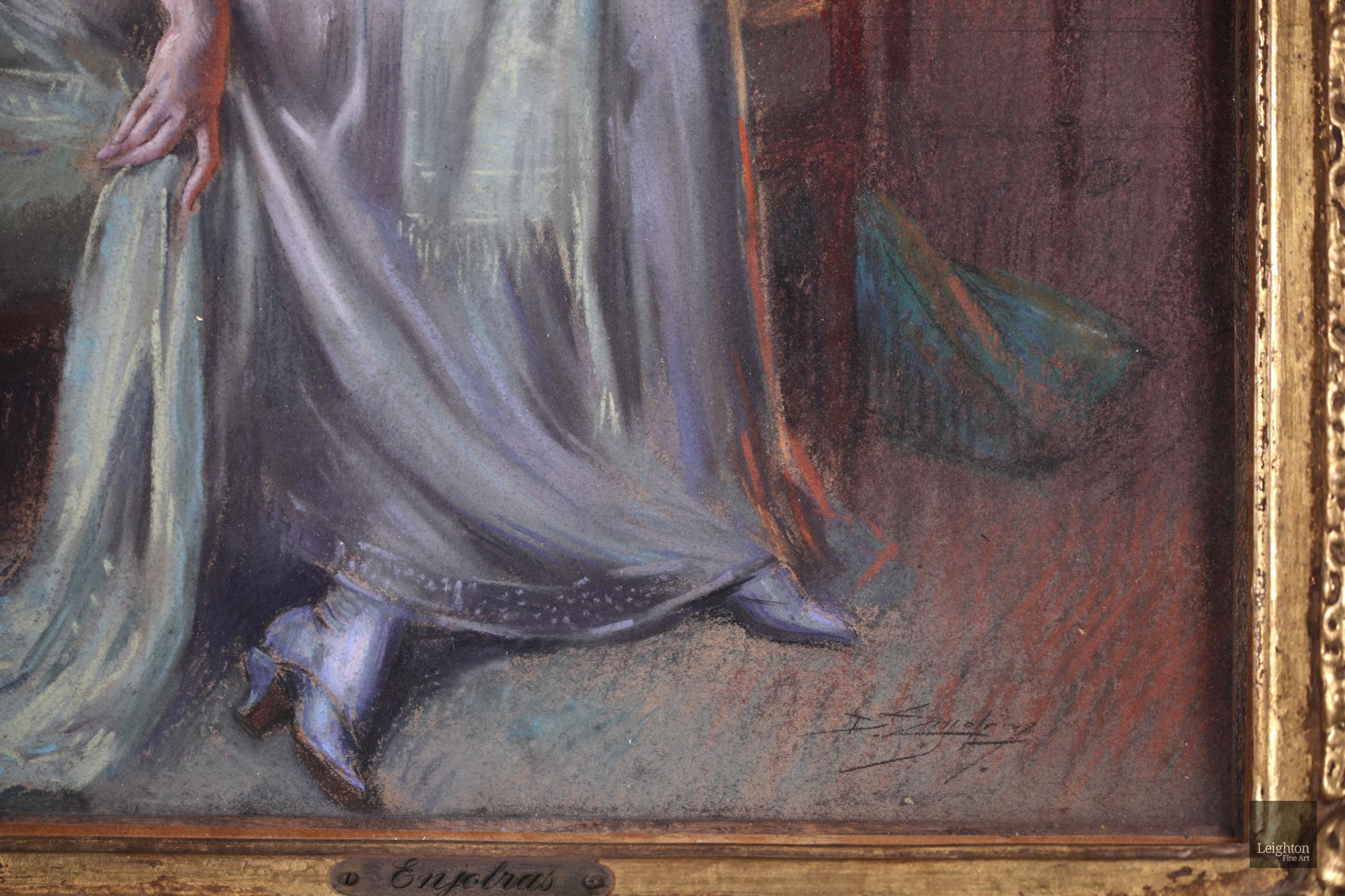 Une femme lisant - Academic Pastel, Figure in Interior by Delphin Enjolras For Sale 6