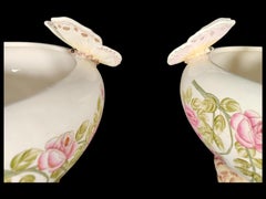 Delphin Massier (1836 - 1907) - Grande Colonne " Heron et Papillons" Flower Pot