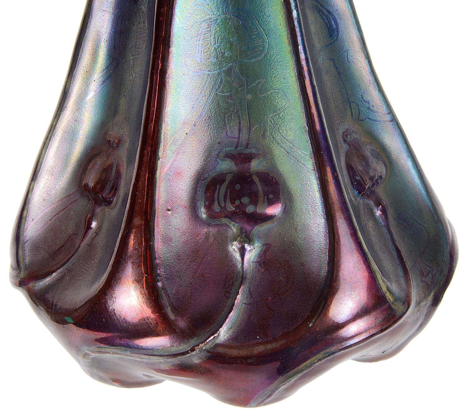 Delphin Massier Art Glass Lamp, circa 1860 In Good Condition In Brighton, Sussex