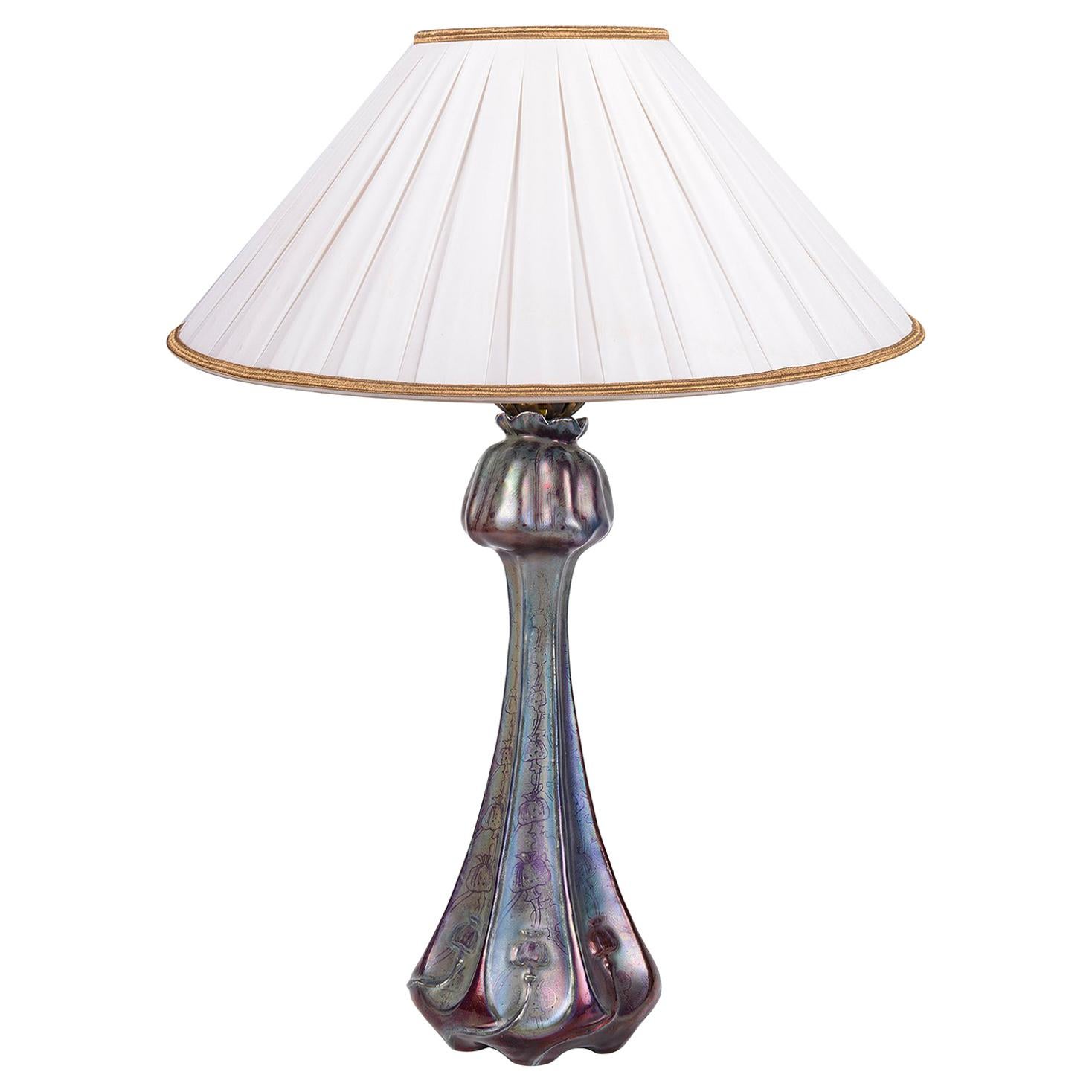 Delphin Massier Art Glass Lamp, circa 1860