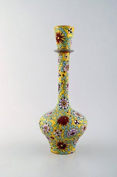 Delphin Massier for Vallauris, Narrow Necked Unique Art Nouveau Vase