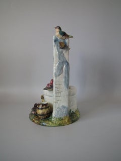 Delphin Massier Majolica Birds around Well Group