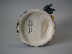 Delphin Massier Majolica Cockerel/Rooster Spill Vase