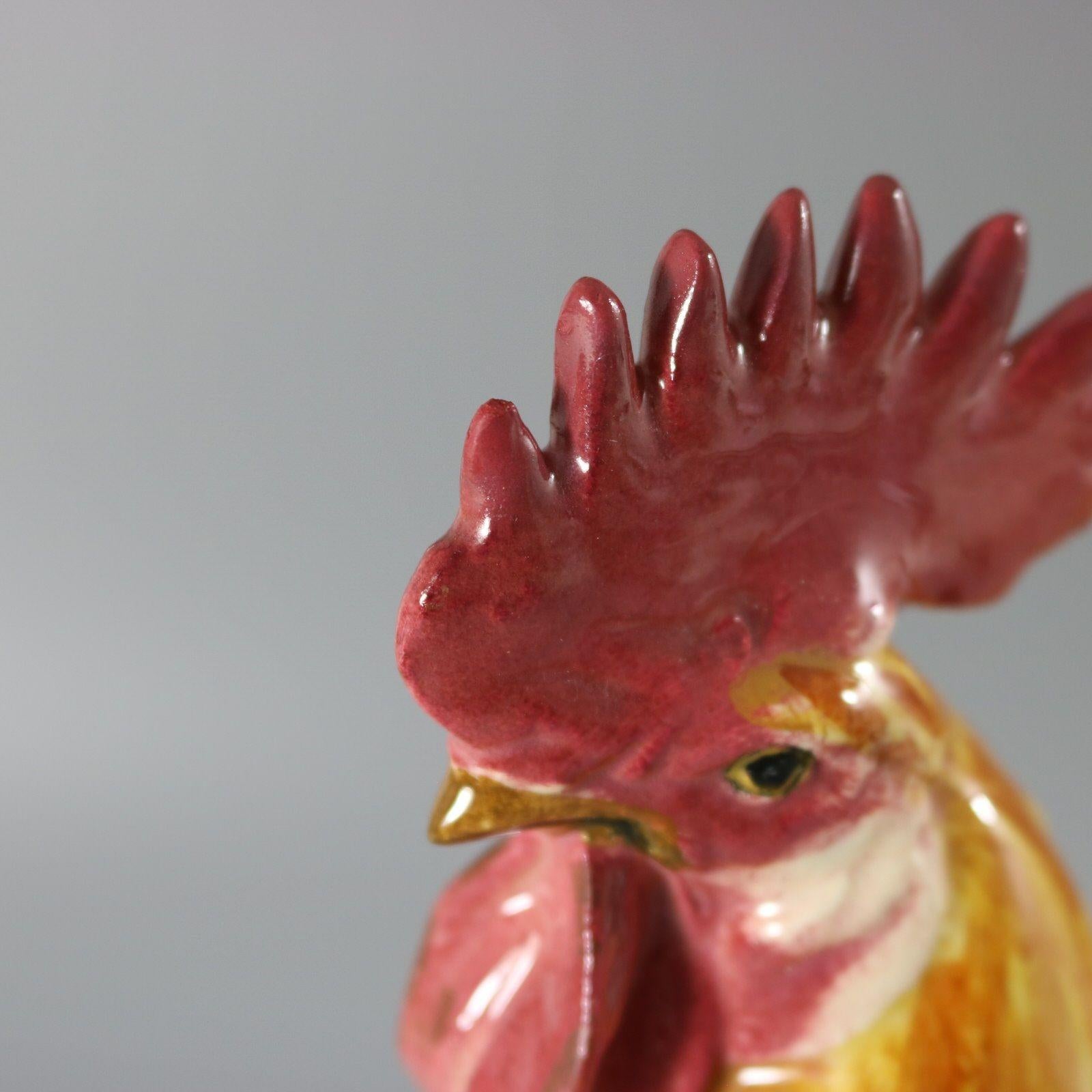 Vase Cockerel/Rooster en majolique Delphin Massier en vente 8