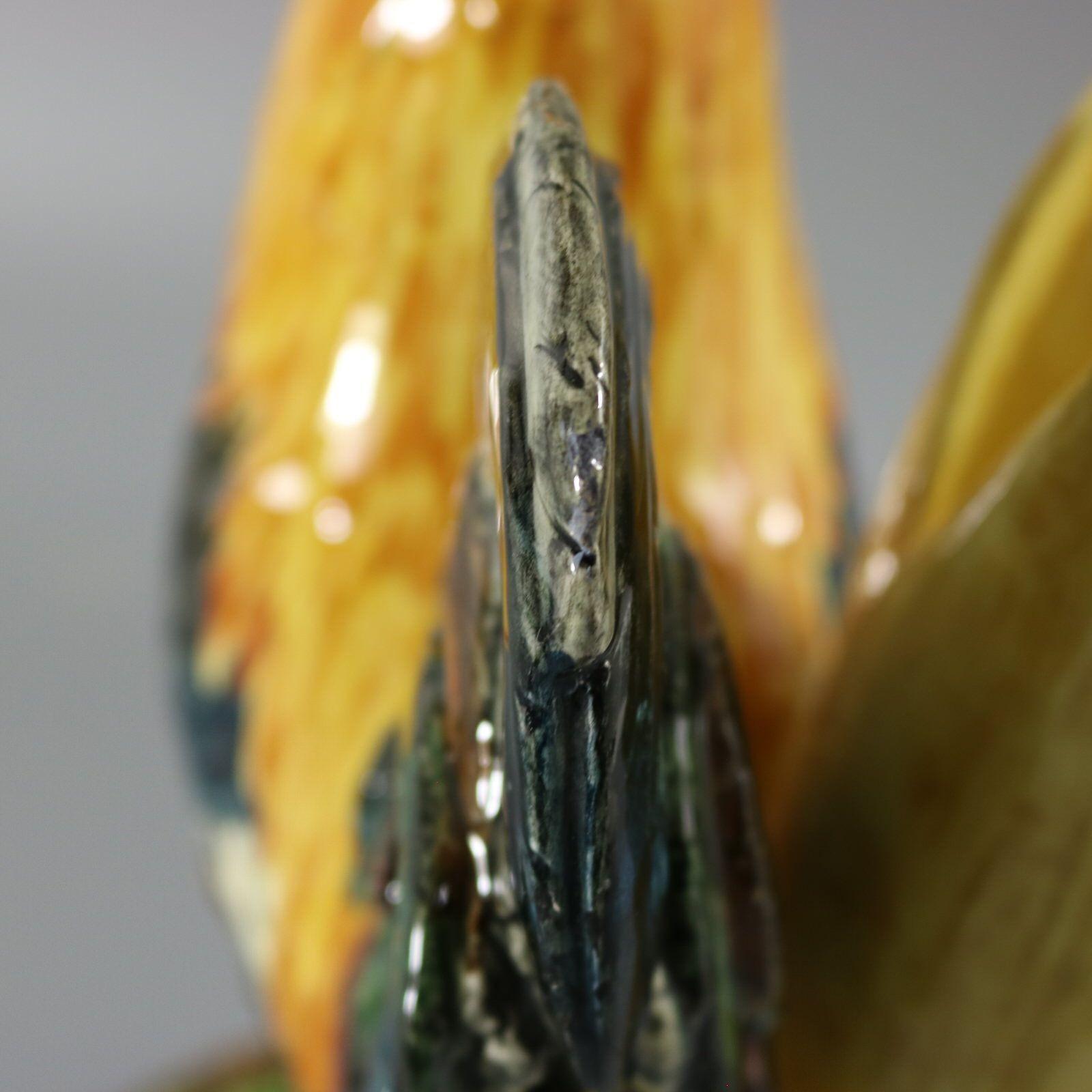 Vase Cockerel/Rooster en majolique Delphin Massier en vente 10