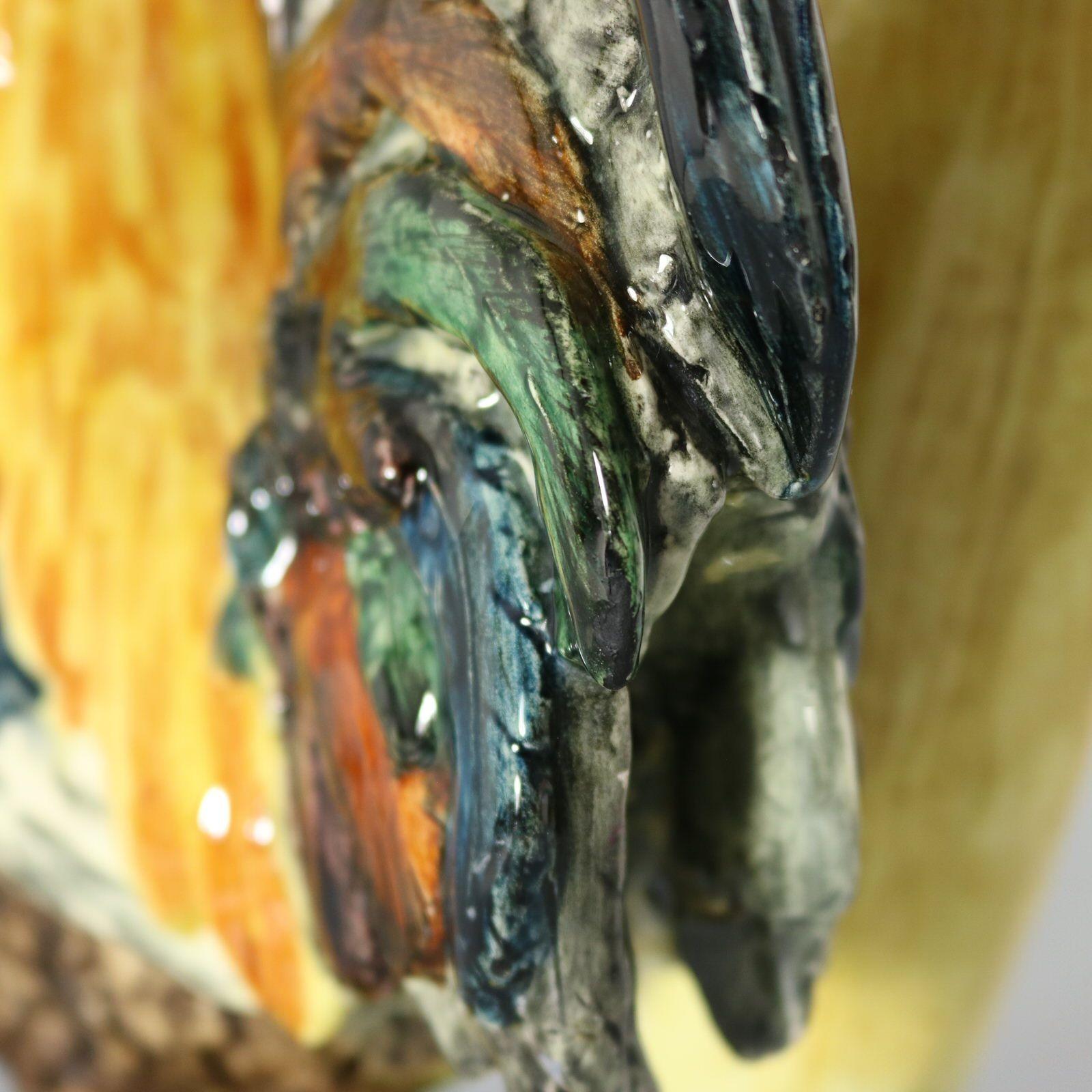 Vase Cockerel/Rooster en majolique Delphin Massier en vente 11