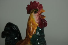 Delphin Massier Majolica Cockerel / Rooster Vase