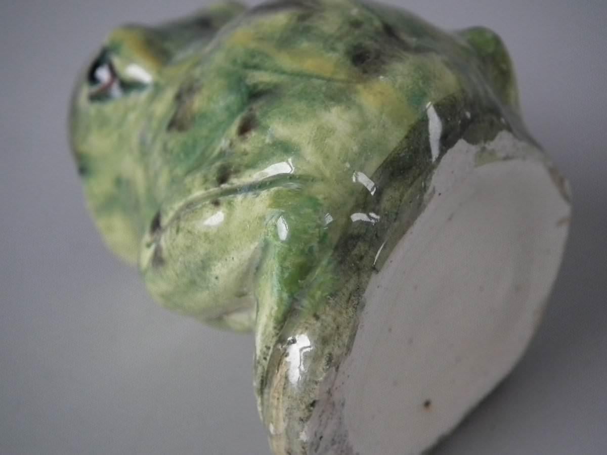 Delphin Massier Majolica Frog Posy Vase 2