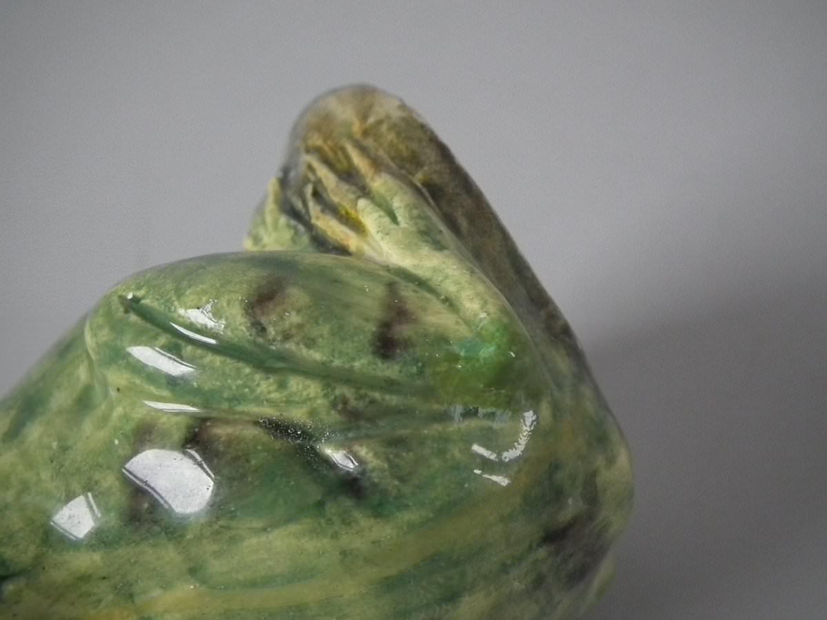 Delphin Massier Majolica Frog Posy Vase 4