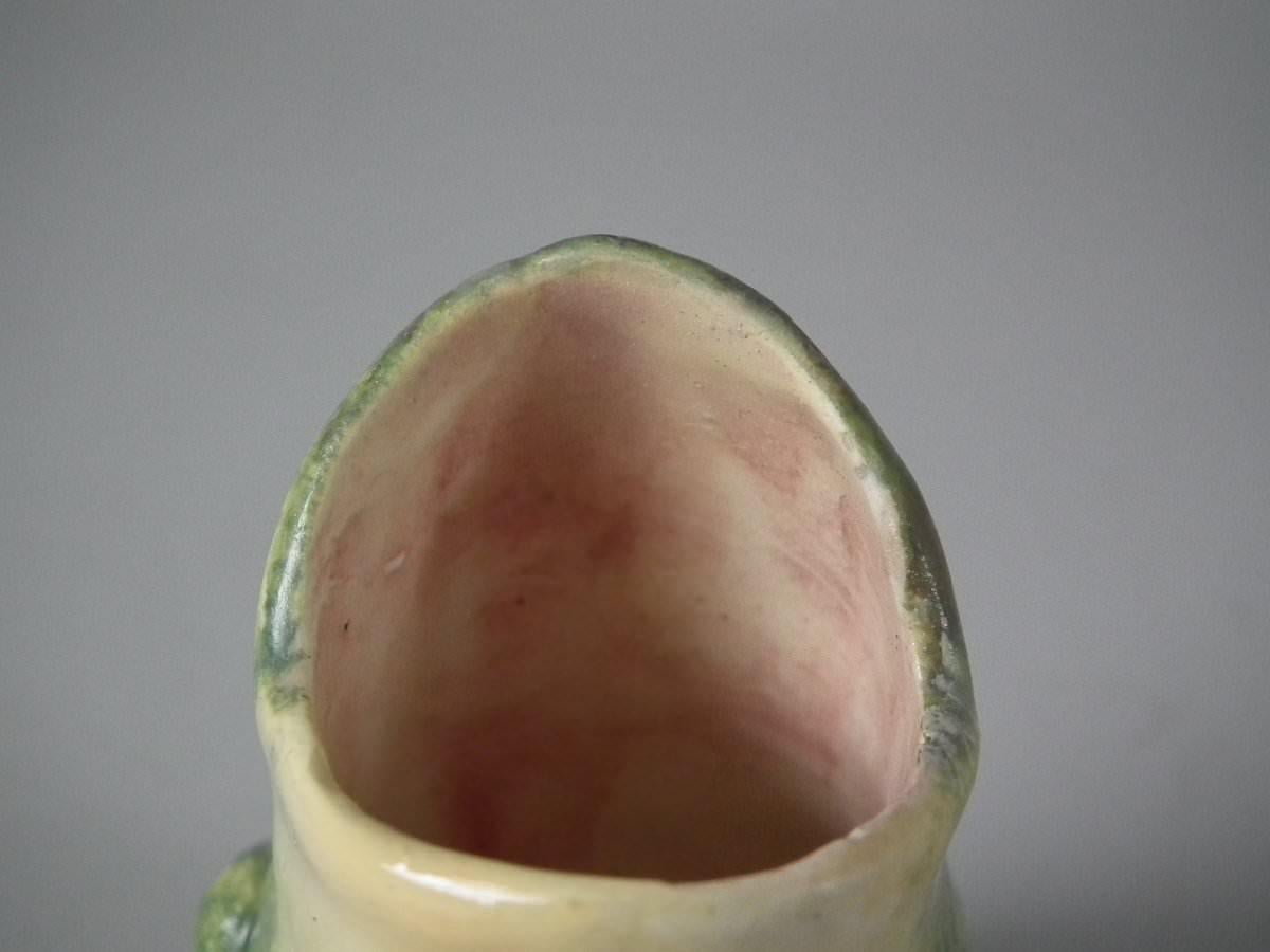 Delphin Massier Majolica Frog Posy Vase 8