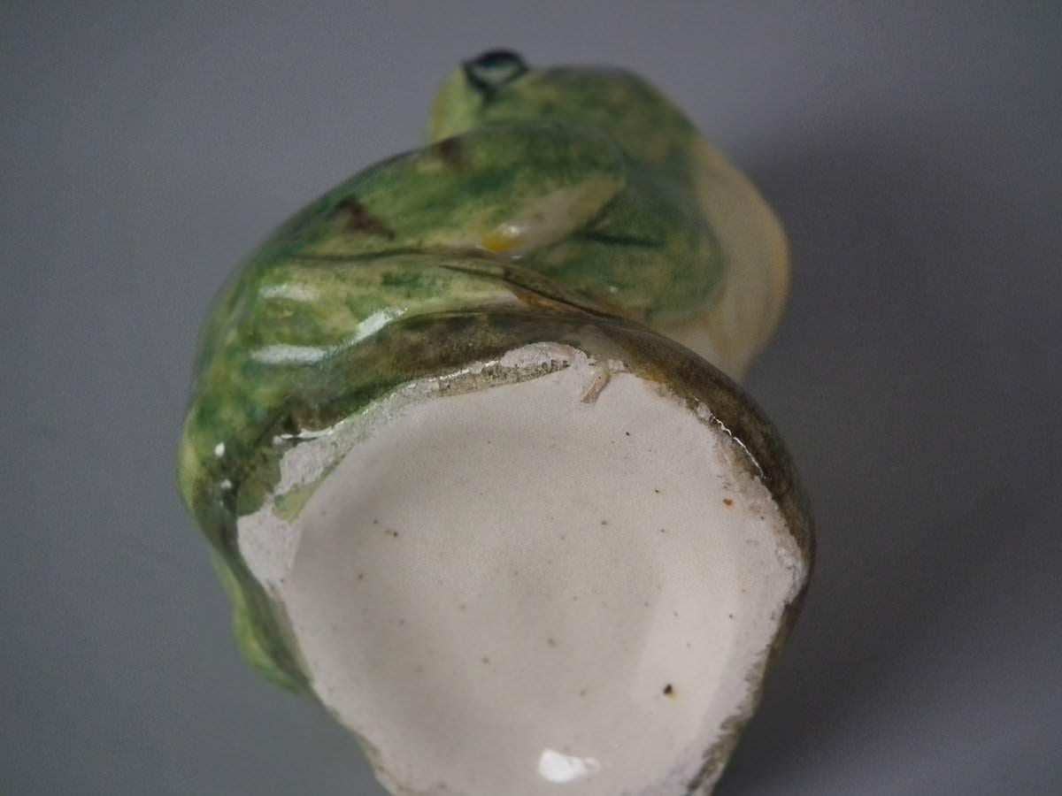 Delphin Massier Majolica Frog Posy Vase In Good Condition In Chelmsford, Essex