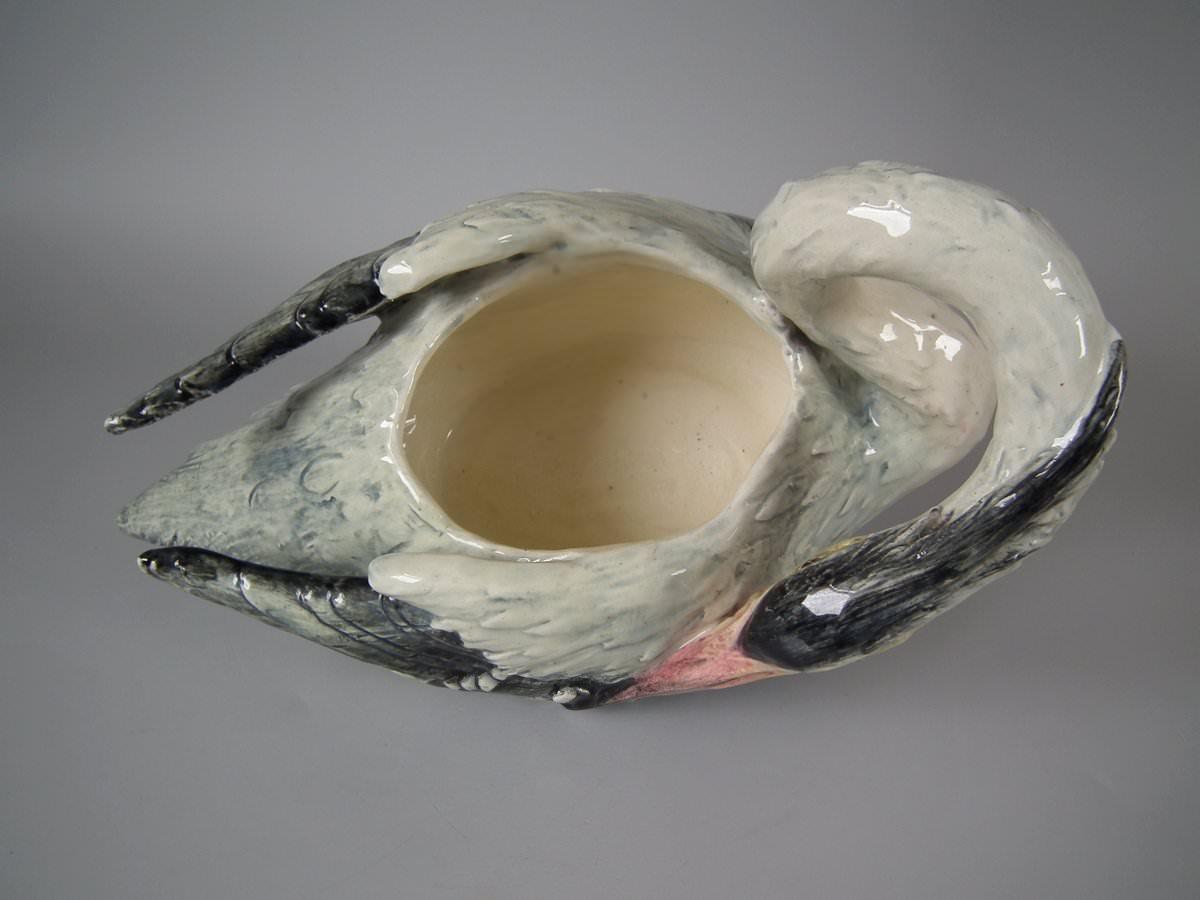 Other Delphin Massier Majolica Heron Planter