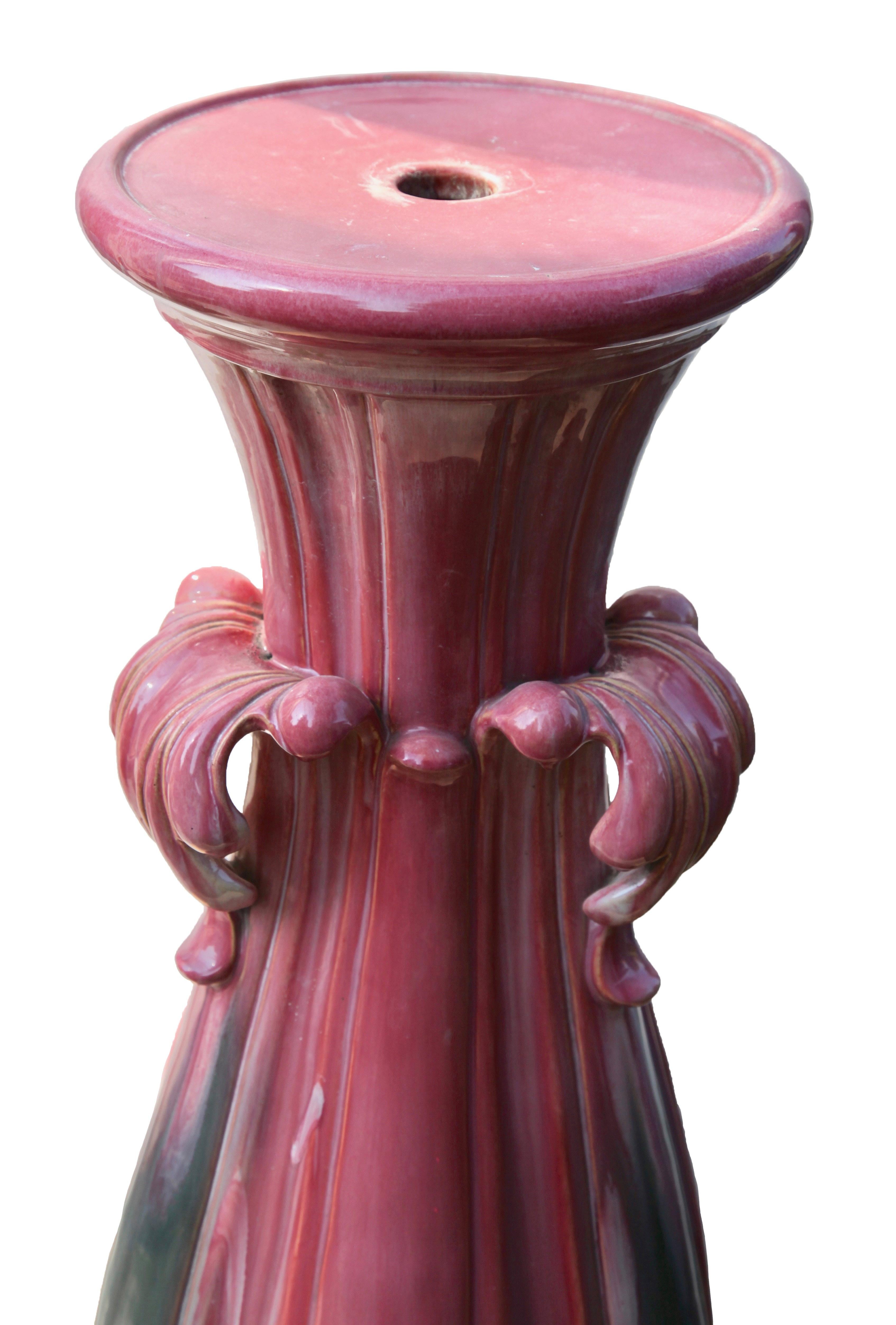 Delphin Massier Majolica Jardinière 'Planter and Stand', Vallauris Signed For Sale 1