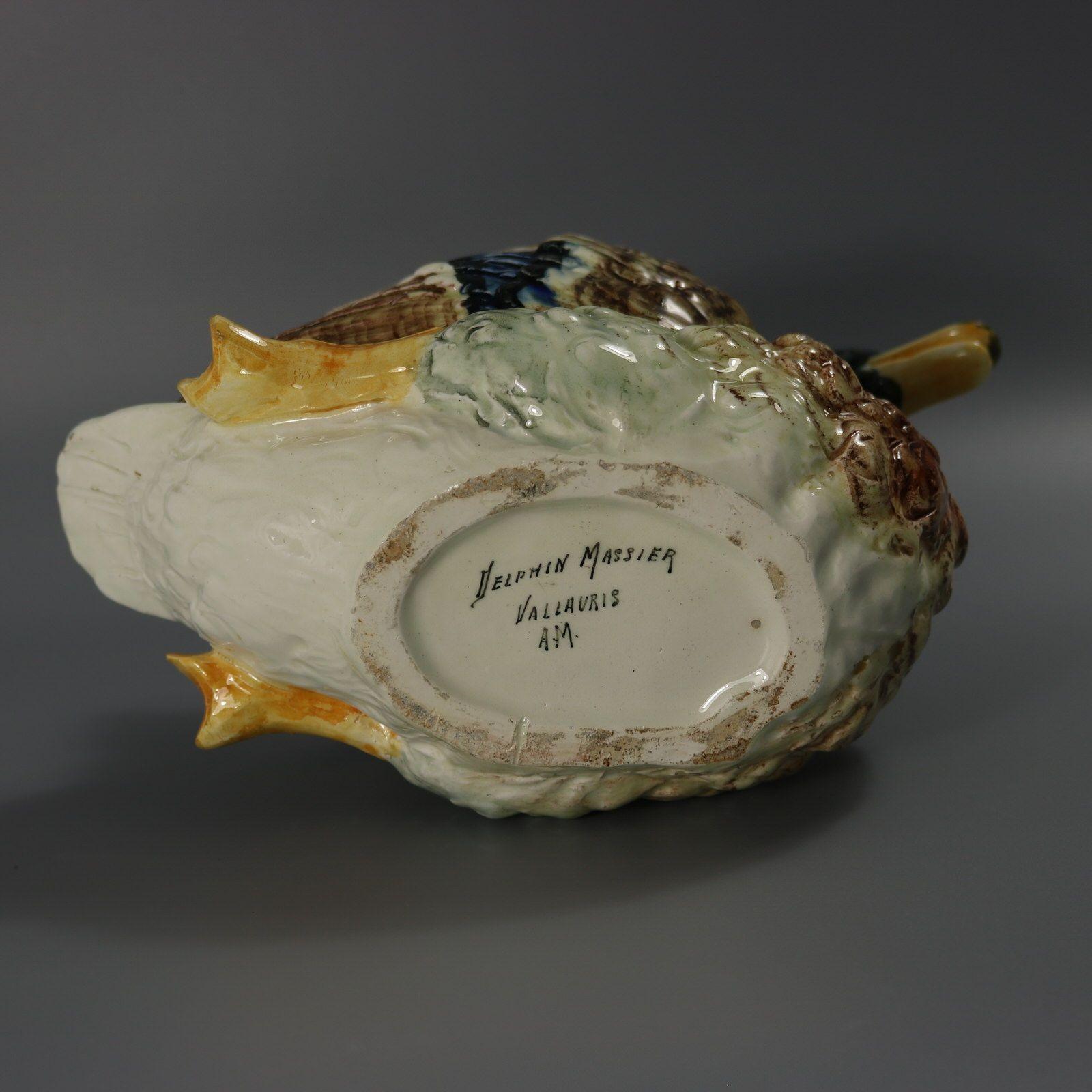Fioriera in maiolica Delphin Massier con anatra reale in vendita 6
