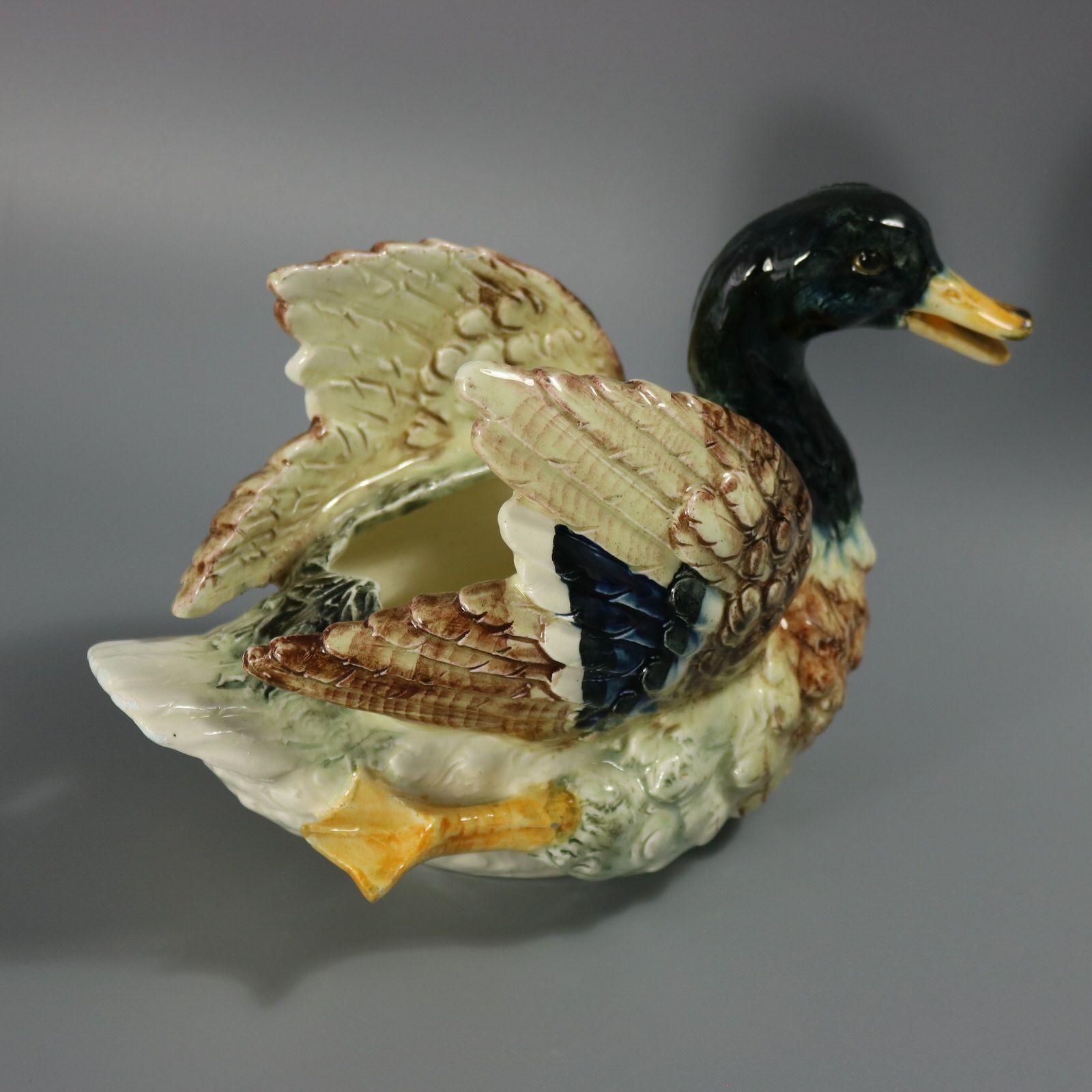 Fioriera in maiolica Delphin Massier con anatra reale in vendita 3