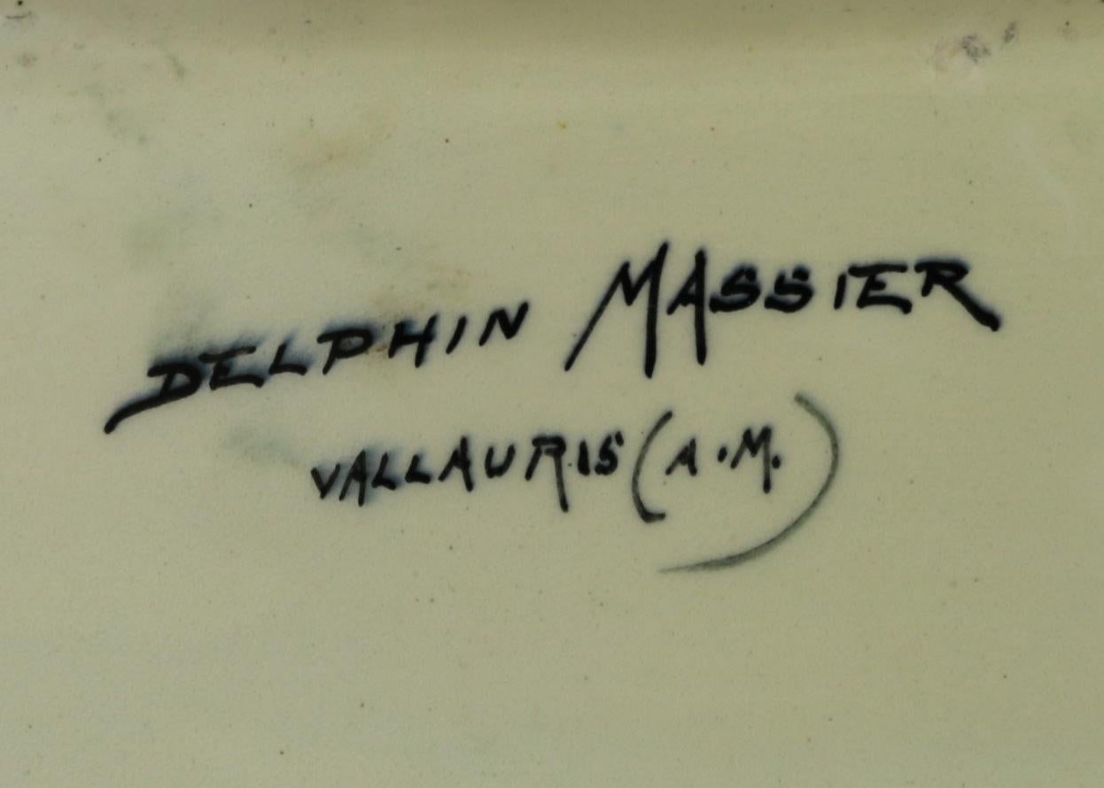 Vaso con pappagallo in maiolica Delphin Massier in vendita 8