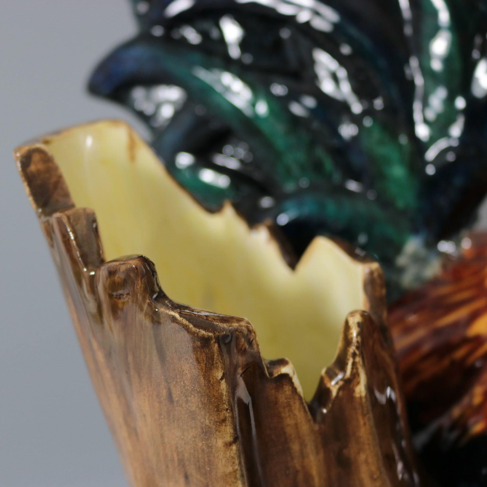 Vaso figurato in maiolica Delphin Massier con gallo e galletto in vendita 9