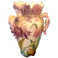 Delphin Massier, Tulipe Vase, Majolica, circa 1890-1900