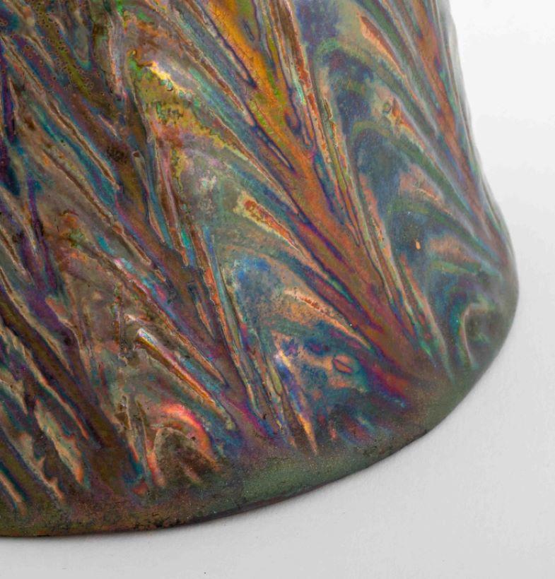 Glazed Delphin Massier Vallauris Iridescent Vase, ca 1900 For Sale