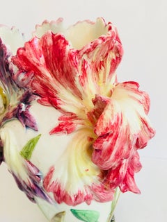 Delphin Massier Vallauris Parrot Tulip Vase