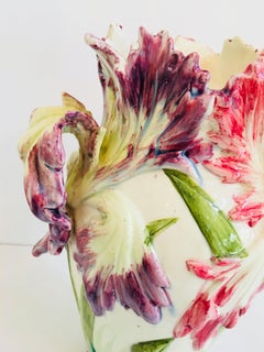 Delphin Massier Vallauris Parrot Tulip Vase