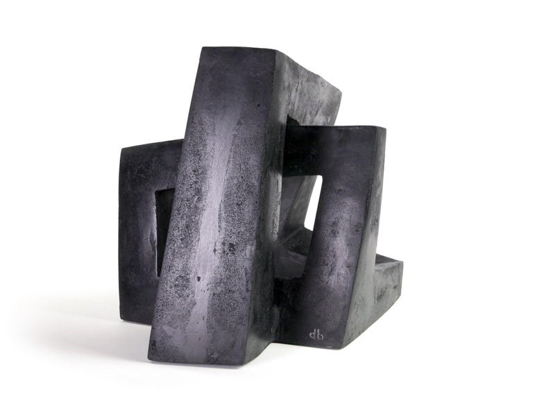 Arch by Delphine Brabant - Abstract Concrete Sculpture, black For Sale 1