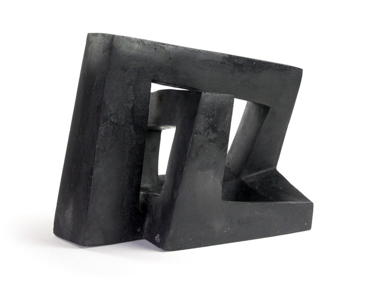 Arch by Delphine Brabant - Abstract Concrete Sculpture, black For Sale 2